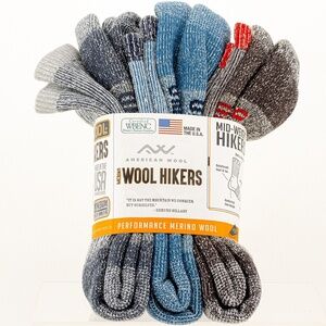 OMNI WOOL MENS WOOL HIKERS SOCKS 3 PACK NEW NWT